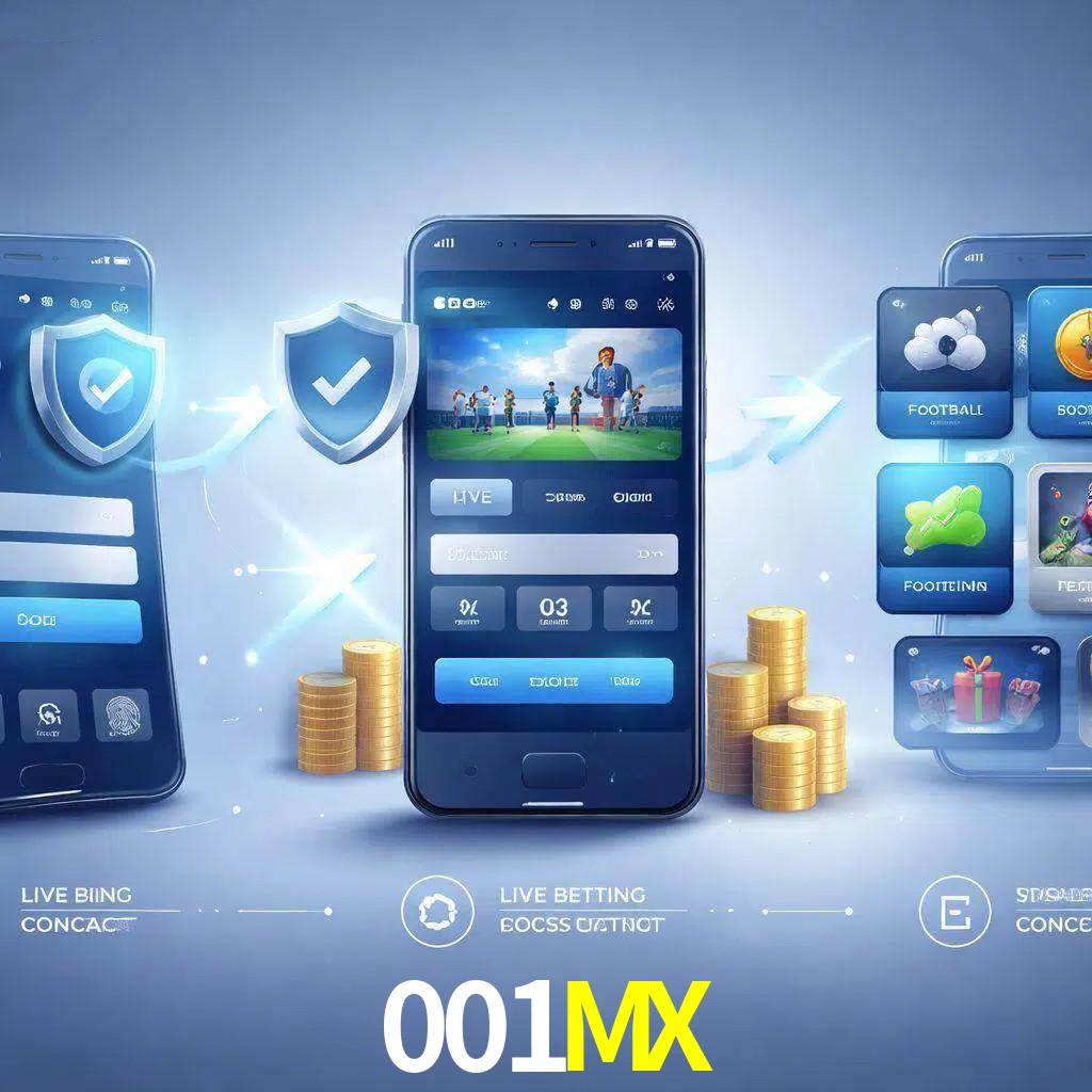 Pasos de acceso a la app 001MX en pantalla de teléfono móvil